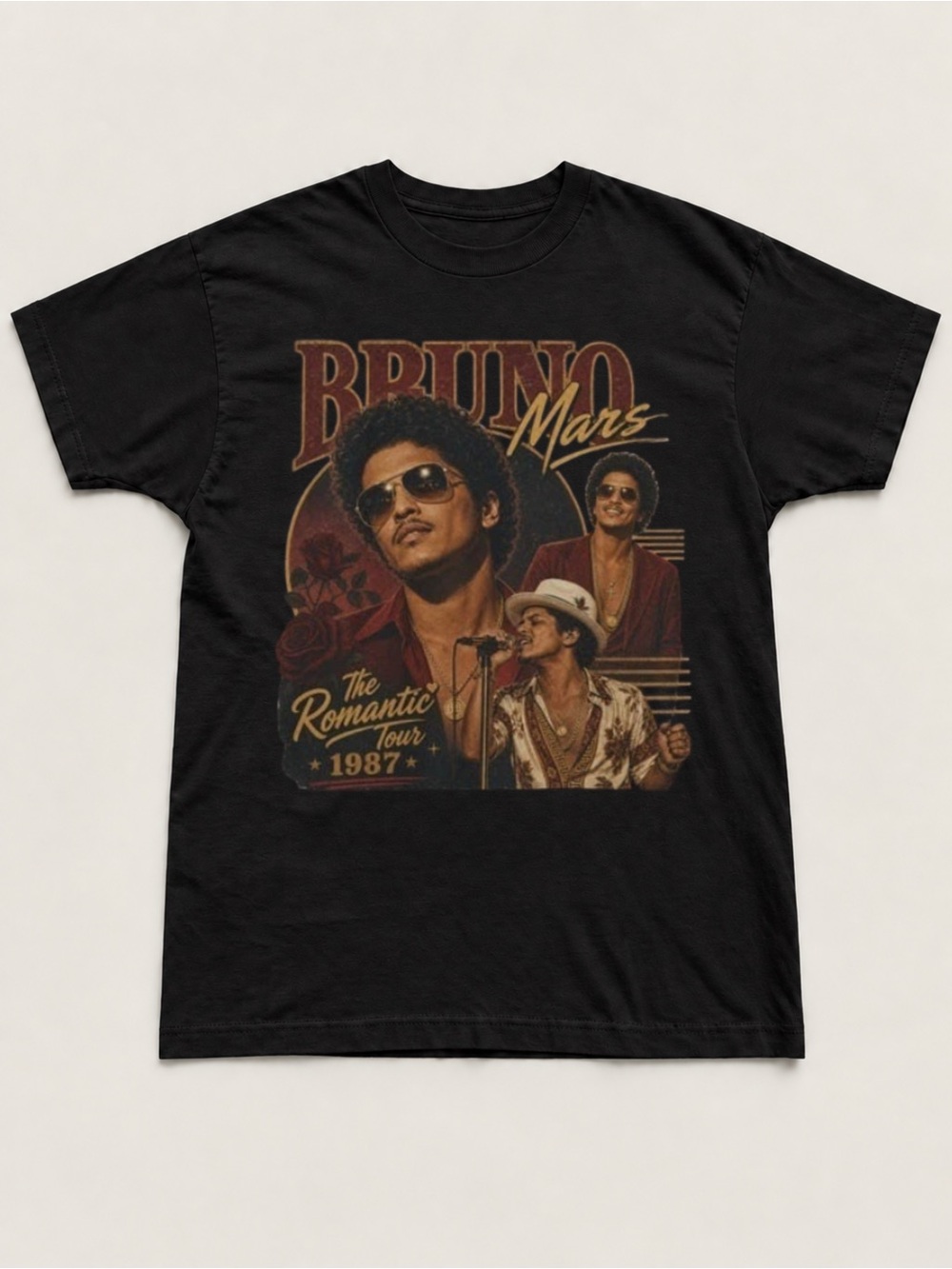 Bruno Mars The Romantic Tour Reprint Graphic Unisex T-shirt